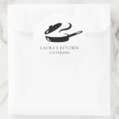 シンプル料理ミニマルポットケータリング製品ラベル ラウンドシール (バッグ)