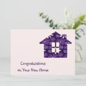 シンプル新しいホームカードの赤面おめでとう 招待状 (スタンド正面)