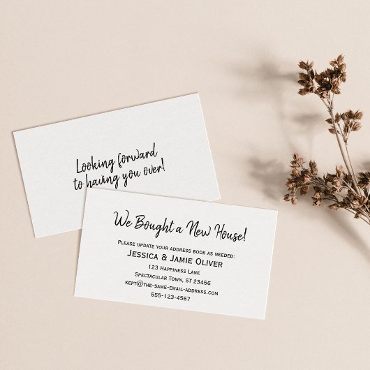 「シンプル新し買い家だ!」 白カード 名刺