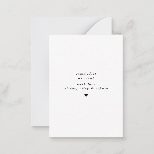 シンプル新モダンしいホーム写真の移動告知 ノートカード (裏面)