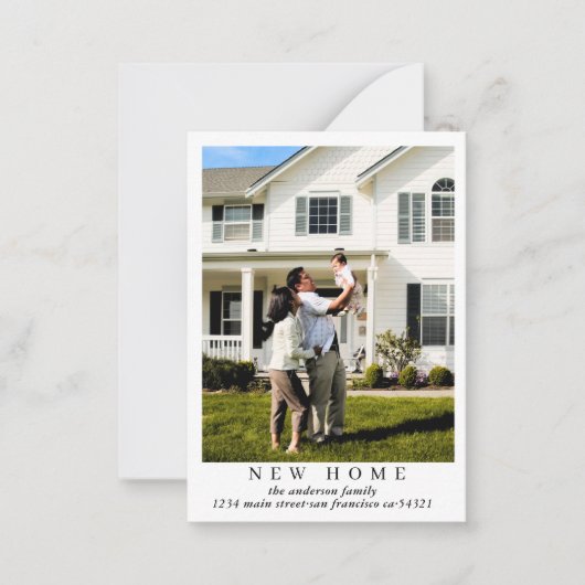 シンプル新モダンしいホーム写真の移動告知 ノートカード (正面)