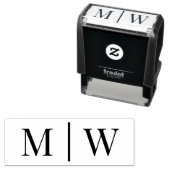 シンプル新婦結婚の2イニシャルモノグラムVS セルフインキングスタンプ (インサイチュ)