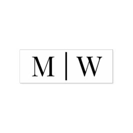 シンプル新婦結婚の2イニシャルモノグラムVS セルフインキングスタンプ