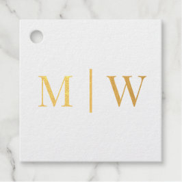 シンプル新婦結婚の2イニシャルモノグラムVS フェイバータグ