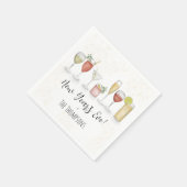 シンプル新年パーティーカクテルドリンク水彩 スタンダードカクテルナプキン (角)