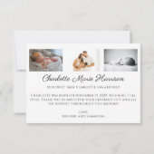 シンプル新生児お誕生日おめでとう 招待状 (裏面)