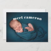 シンプル新生児ボーイ誕生 案内状 (正面)