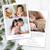 シンプル新生児数々のコラージュ サンキューカード