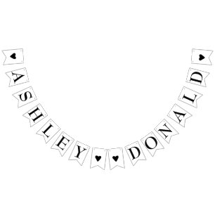 シンプル新郎新婦エレガントな結婚式 バンティングフラッグ