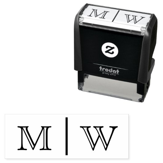 シンプル新郎結婚の2イニシャルモノグラムVSO セルフインキングスタンプ (インサイチュ)