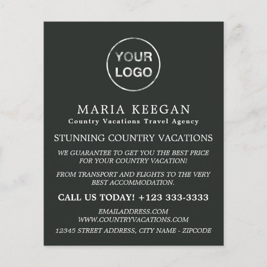 シンプル旅行モダン代理店の広告フライヤー チラシ (正面)