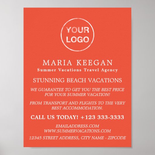 シンプル旅行モダン代理店広告の ポスター (正面)