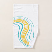 シンプル旋回 – ターコイズと黄色 バスタオルセット (ハンドタオル)