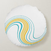 シンプル旋回 – ターコイズと黄色 ラウンドクッション (裏面)