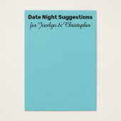 シンプル日の夜の候補ターコイズカード (正面)