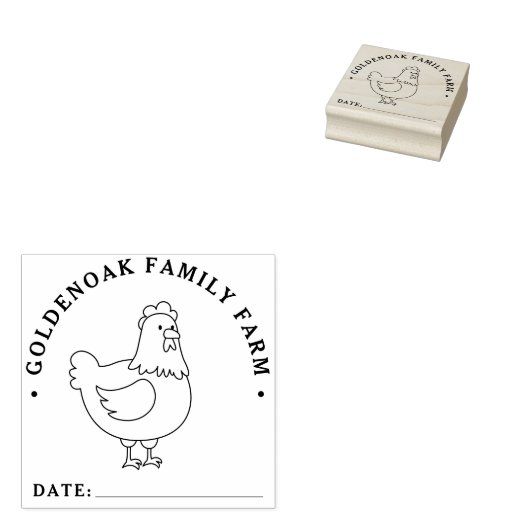 シンプル日チキン卵パーソナライズされた卵農場 ラバースタンプ (押印)
