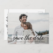 シンプル日付の保存婚約写真 ポストカード (正面/裏面)