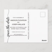 シンプル日付の保存婚約写真 ポストカード (裏面)