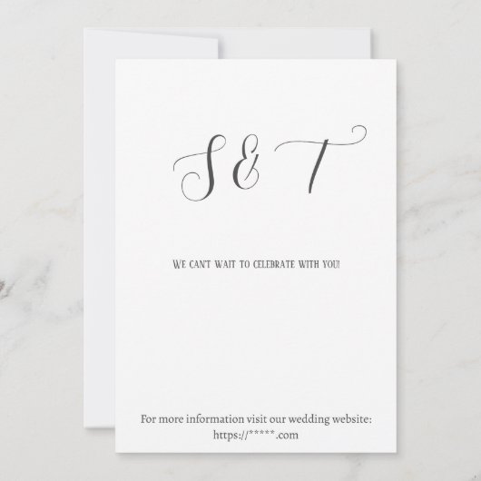 シンプル日付の保存 招待状 (裏面)