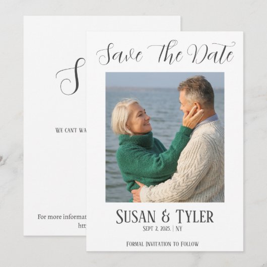 シンプル日付の保存 招待状 (正面/裏面)