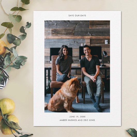 シンプル日付の保存 案内ポストカード