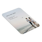 シンプル日付の写モダン真結婚を保存 マグネット (右側)