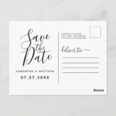 シンプル日付の結婚ポストカードの保存 ポストカード (裏面)