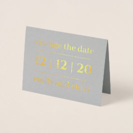 シンプル日付の結婚金ゴールドの変更 箔カード