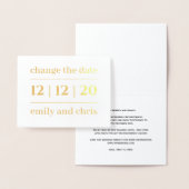 シンプル日付の結婚金ゴールドの変更 箔カード (ディスプレー)