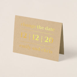 シンプル日付の結婚金ゴールドの変更 箔カード