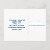 シンプル日付はがきを青で保存 案内ポストカード (裏面)