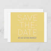 シンプル日付はがきを黄色で保存 案内ポストカード (正面/裏面)