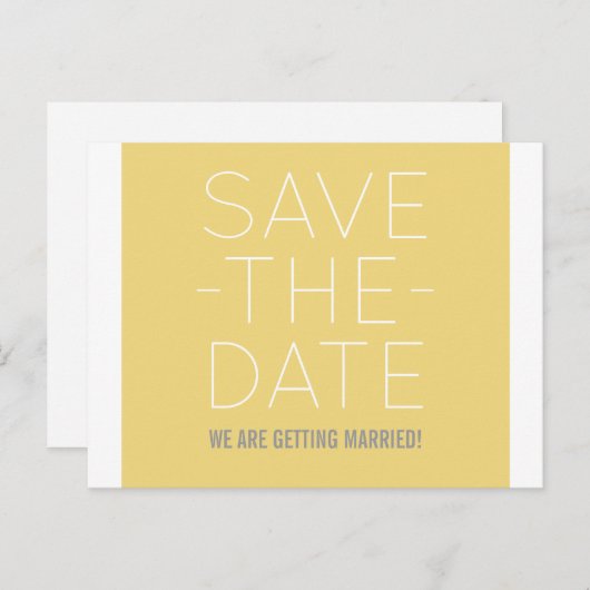 シンプル日付はがきを黄色で保存 案内ポストカード (正面/裏面)