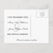 シンプル日付を保存タンデムバイクブラック 案内ポストカード (裏面)