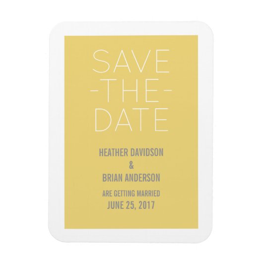 シンプル日付磁石を黄色で保存 マグネット (縦)