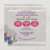 シンプル日本のエレガントフ結婚ァン  招待状 (正面/裏面)