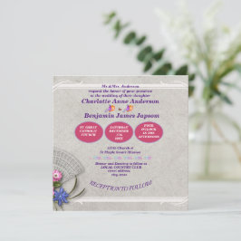 シンプル日本のエレガントフ結婚ァン 招待状