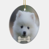 シンプル日本のカスタムSpitz Dog写真 セラミックオーナメント (右)