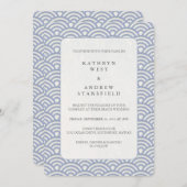 シンプル日本の清海波パタ結婚ーン 招待状 (正面/裏面)