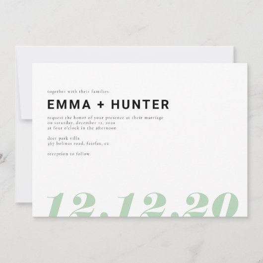 シンプル日 招待状 (正面)