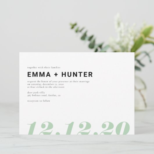 シンプル日 招待状 (スタンド正面)