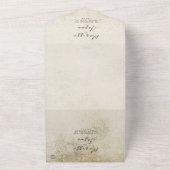 シンプル旧エレガント紙結婚ズ オールインワン招待状 (外側)