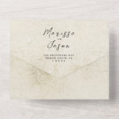 シンプル旧エレガント紙結婚ズ オールインワン招待状 (裏面)