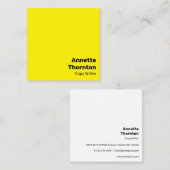 シンプル明はっきりした黄モダン鮮やか スクエア名刺 (正面/裏面)