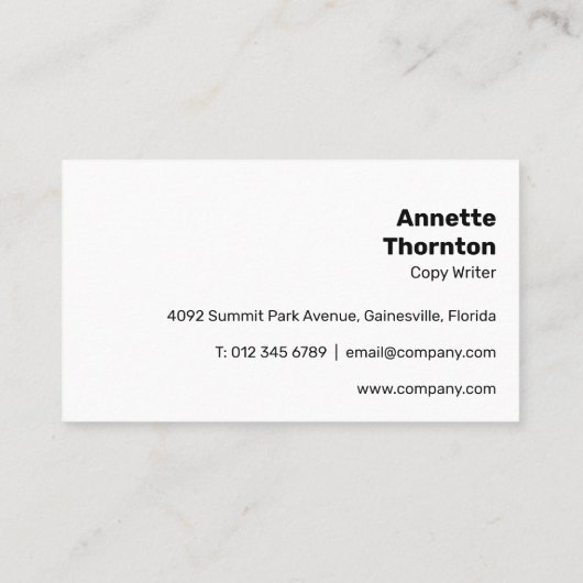 シンプル明るいはっきりした黄モダン鮮やか色 名刺 (裏面)