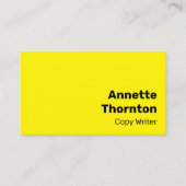 シンプル明るいはっきりした黄モダン鮮やか色 名刺 (正面)