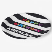 シンプル明カラフルカスタマイズハッピーバースデー ペーパープレート (アングル)