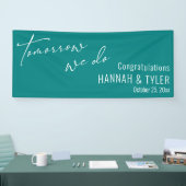 シンプル明日リハーサルディナーティール（緑がかった色） 横断幕 (トレードショー)