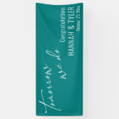 シンプル明日リハーサルディナーティール（緑がかった色） 横断幕 (縦)