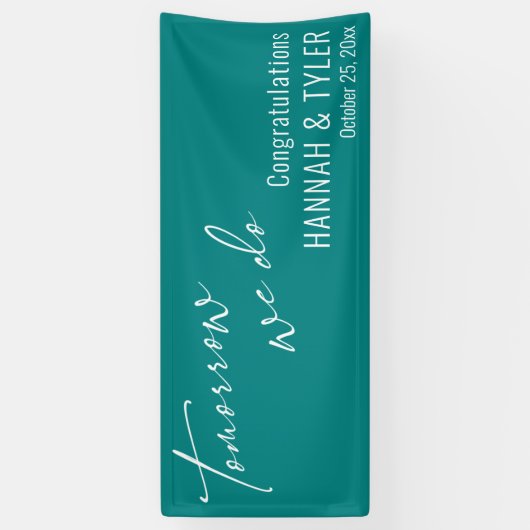 シンプル明日リハーサルディナーティール（緑がかった色） 横断幕 (縦)